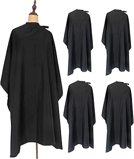 haircut cape 黑色理发沙龙理发斗篷防水美发适用于客户男士成人(5 件